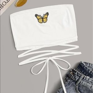butterfly wrap tube top